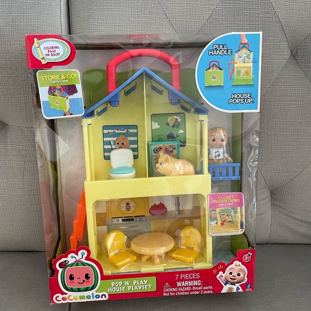 Cocomelon pop and play travel house figures toys playset
